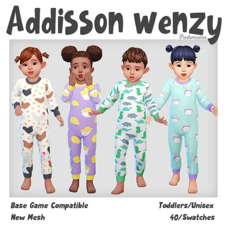 sims 4 toddler pajamas cc set