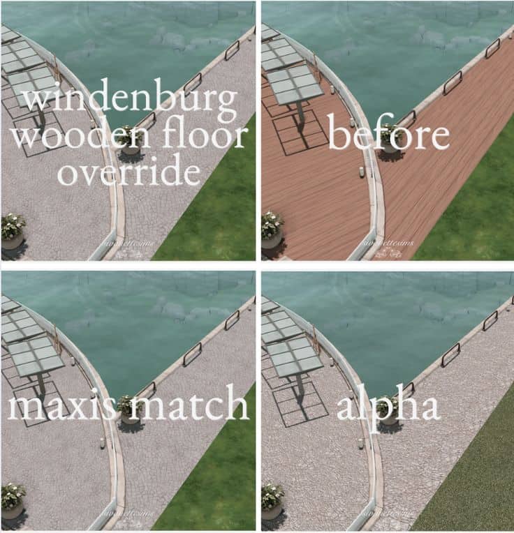 sims 4 wooden floor override