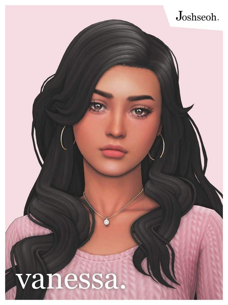 long wavy hair sims 4