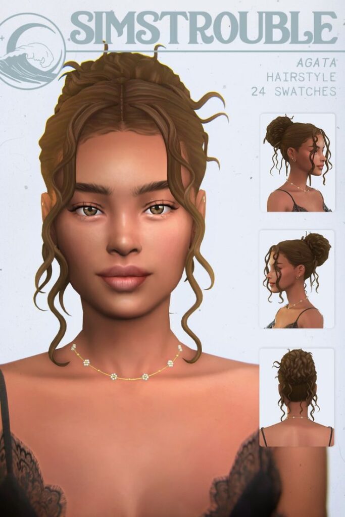 sims 4 bun and ponytail cc