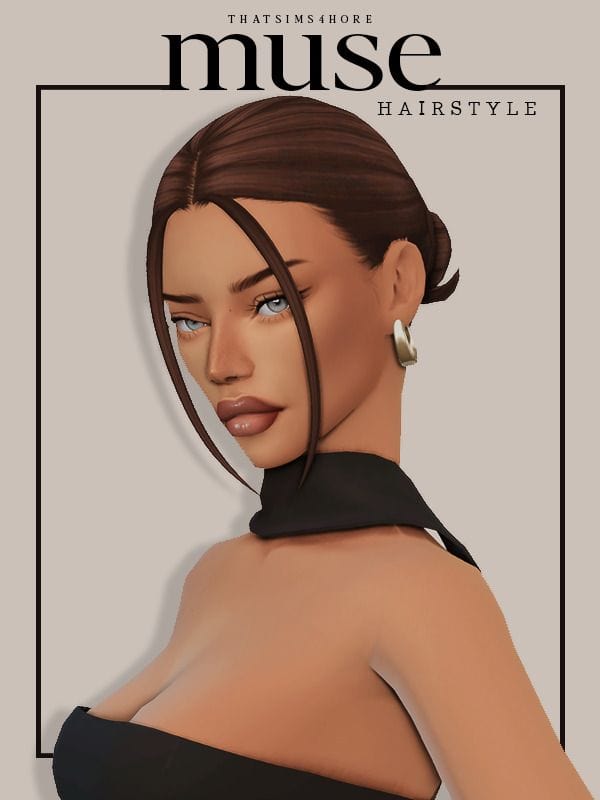 sims 4 cc bun hair