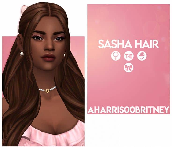 sims 4 cc hair with ribbon bow