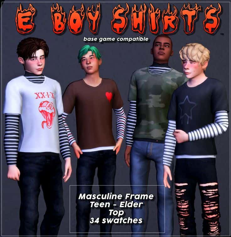 sims 4 e-boy shirts cc