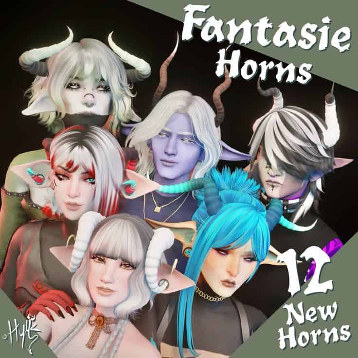 sims 4 horns cc set