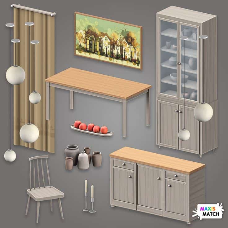 modern maxis match dining room cc