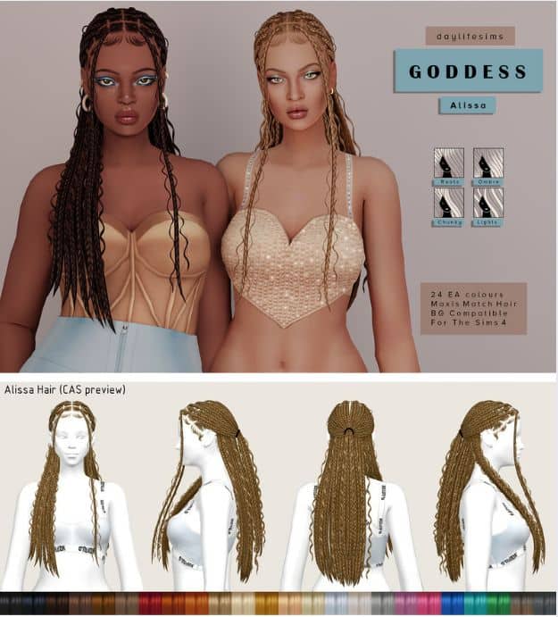 sims 4 long braids cc
