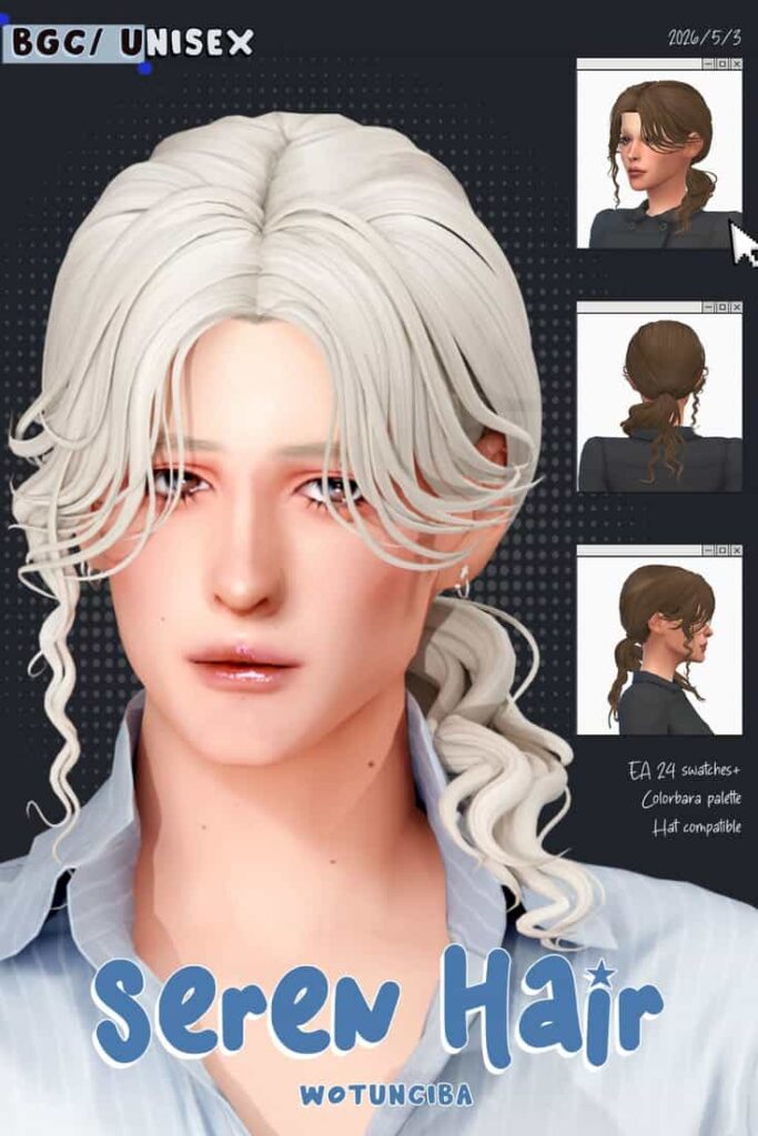 sims 4 low ponytail cc