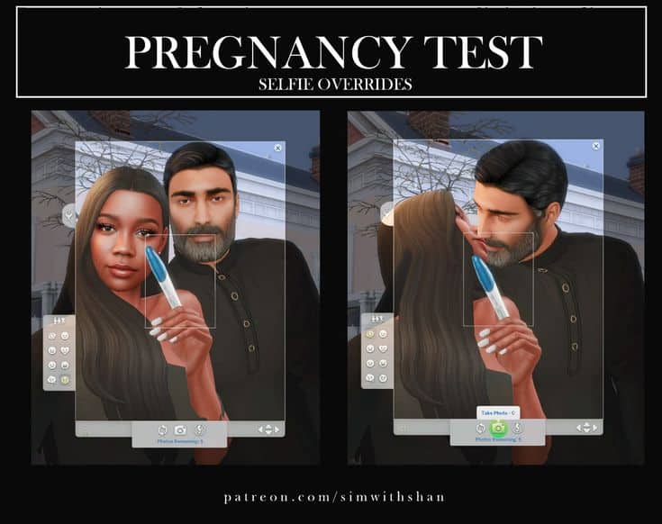 sims 4 pregnancy test selfie overrides