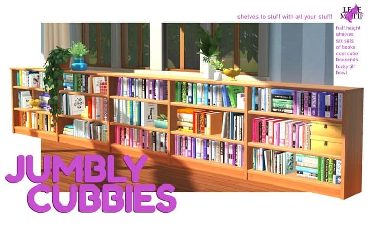 sims 4 shelves and books