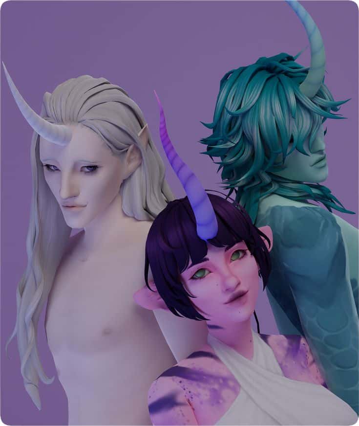 sims 4 unicorn horns set