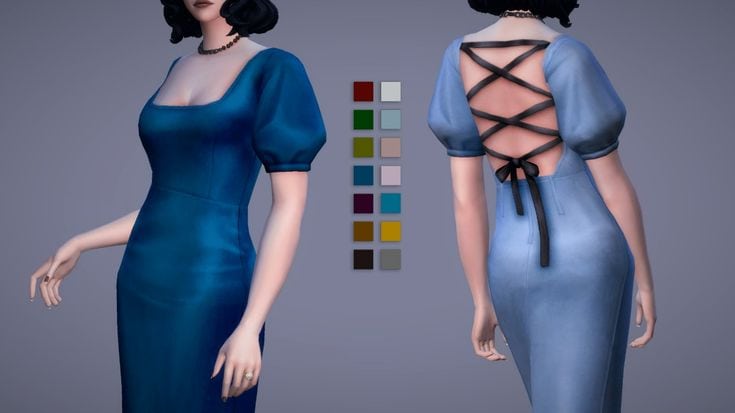 sims 4 velvet dress cc