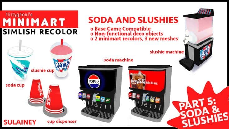 Sims 4 Soda and Slushies CC Pack