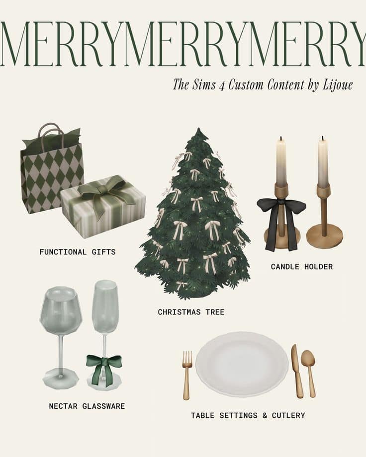 christmas decor cc pack sims 4