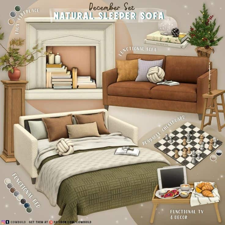 sims 4 sleeper sofa