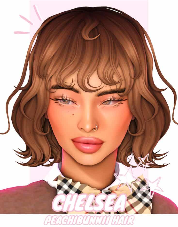 sims 4 bob hair with wavy bangs
