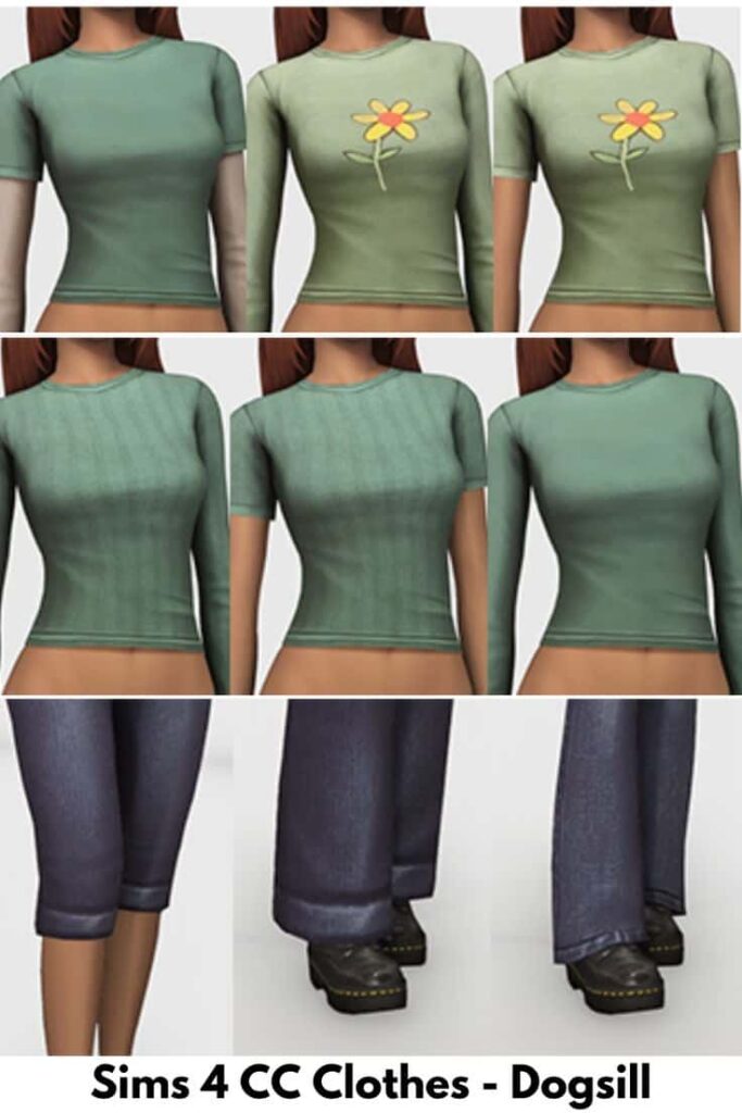 sims 4 cc clothes pack by dogsill