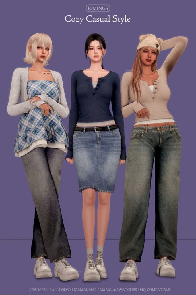 sims 4 cozy casual cc pack