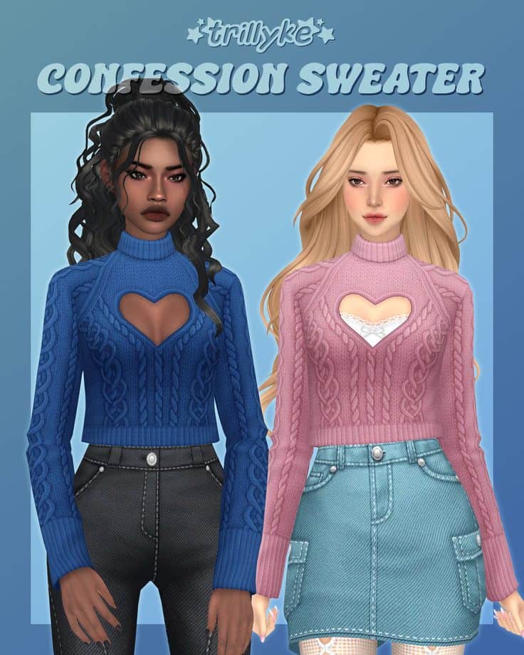 sims 4 sweater and accessory top