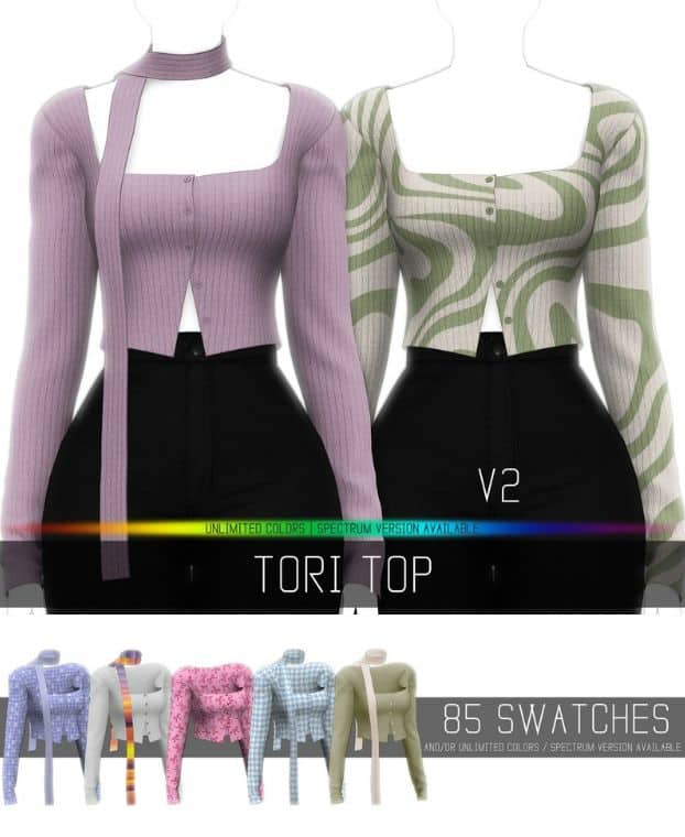 sims 4 tops with scarf