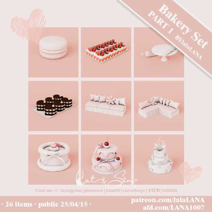 sims 4 bakery cc set