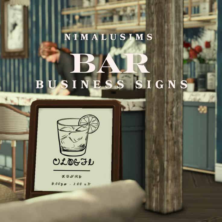 sims 4 bar business signs cc