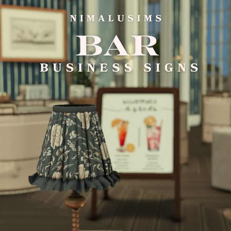 sims 4 bar business signs cc