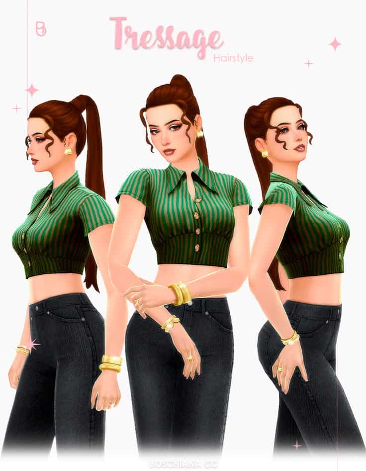 sims 4 long ponytail cc