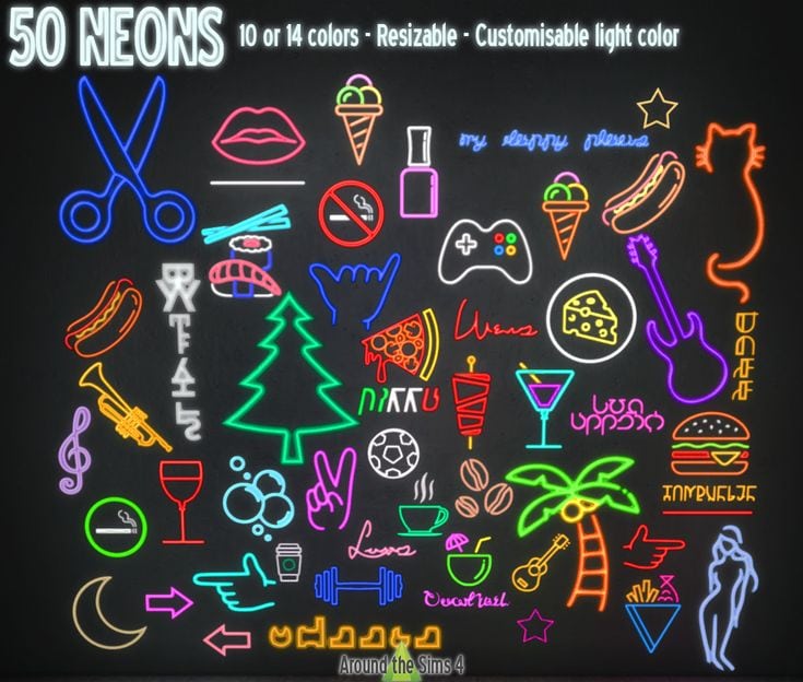 sims 4 neon signs pack