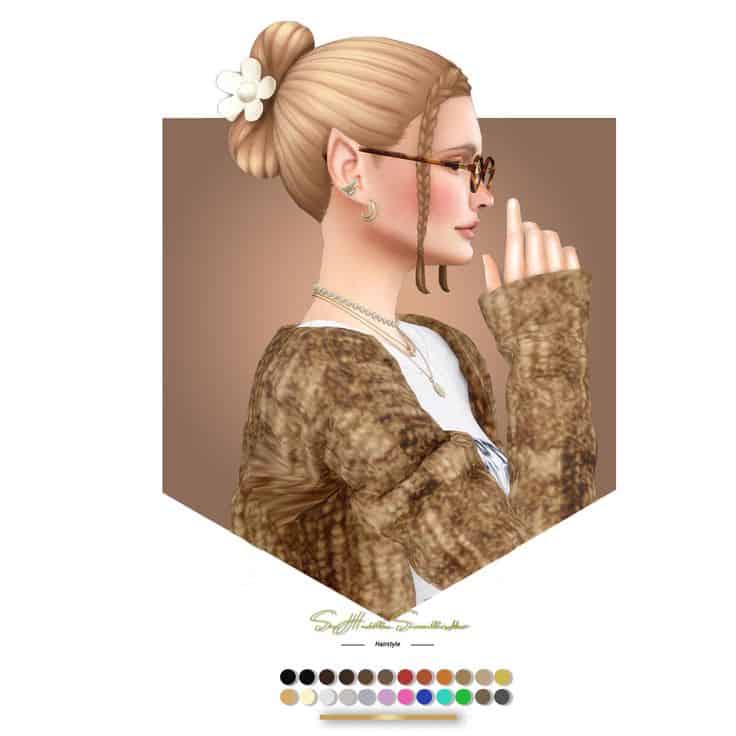sims 4 sleek bun cc