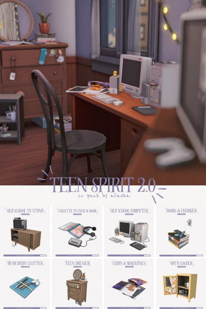 sims 4 teen bedroom cc pack
