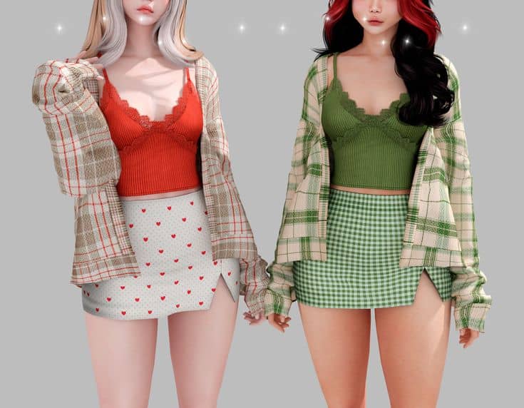 sims 4 tops and skirts