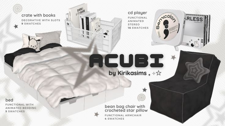 acubi sims 4 bedroom cc pack