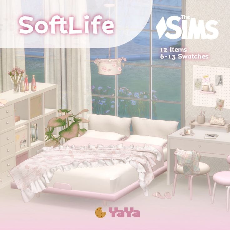 aesthetic sims 4 bedroom cc pack