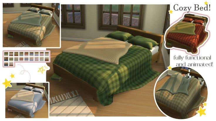 cozy sims 4 bed