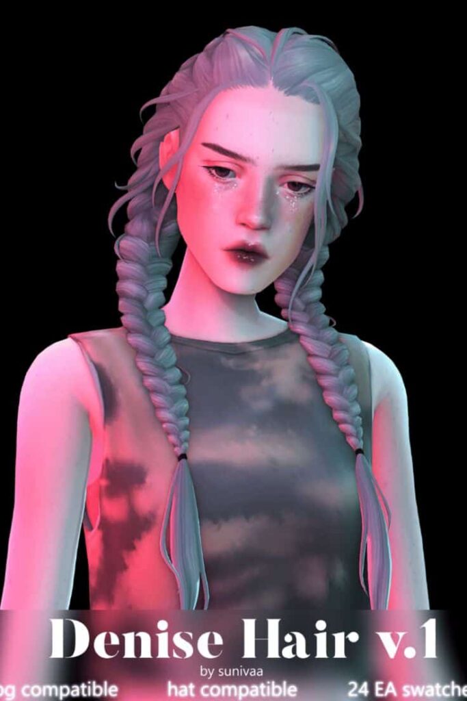 sims 4 braided pigtails cc
