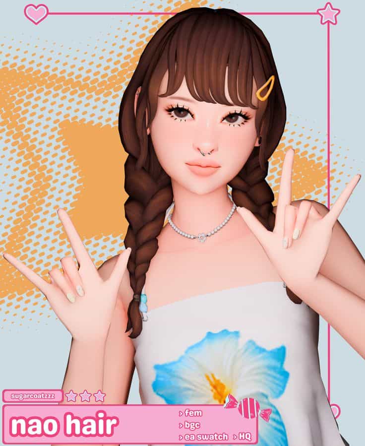 sims 4 braids with bangs