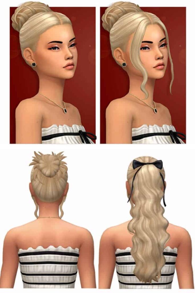 sims 4 bun and ponytail cc