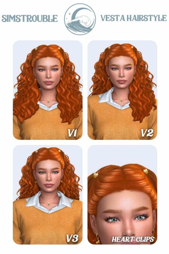 sims 4 curly hair with clip accessory