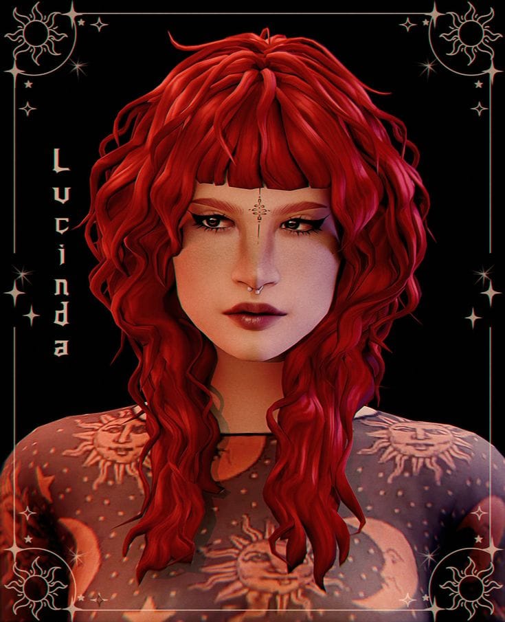 sims 4 curly hairstyle with bangs