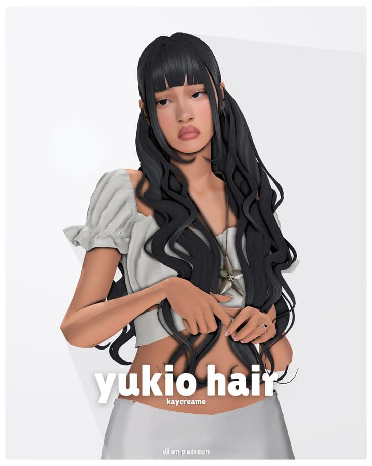 sims 4 curly pigtails