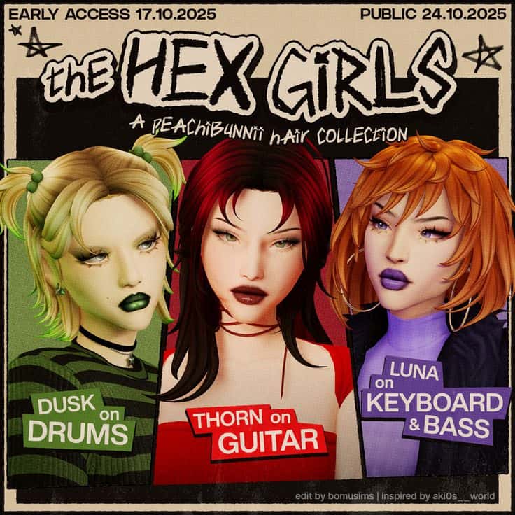 sims 4 hex girls hair cc