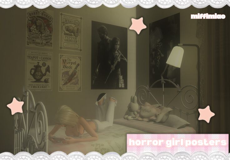 sims 4 horror girl posters