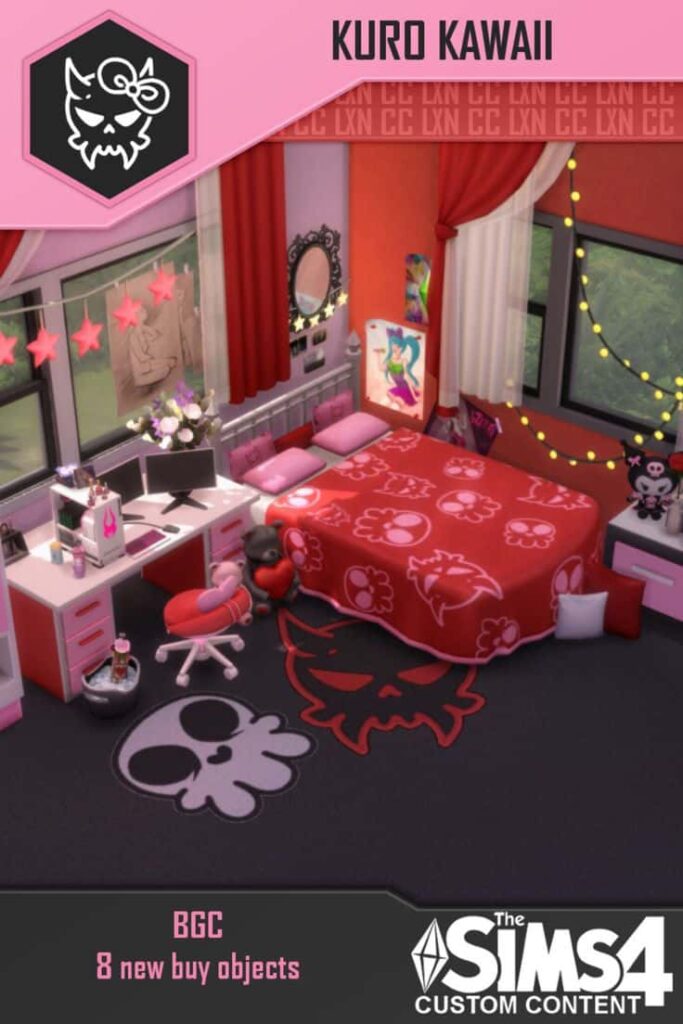 sims 4 kawaii bedroom cc pack