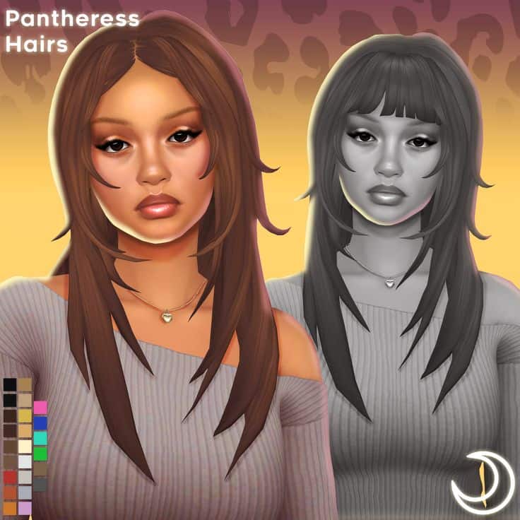 sims 4 layered hair with bangs