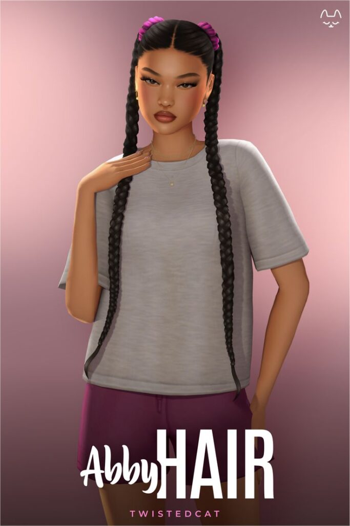 sims 4 long braids cc