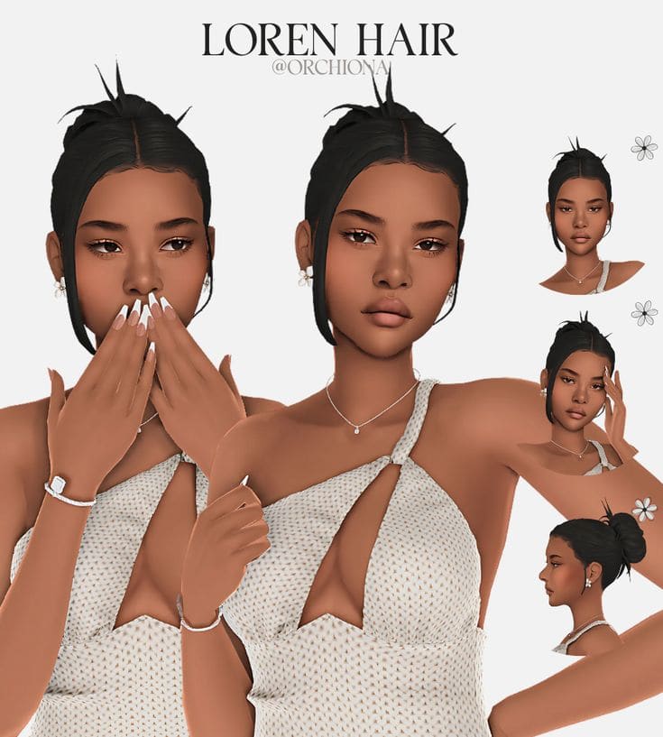 sims 4 messy bun hair