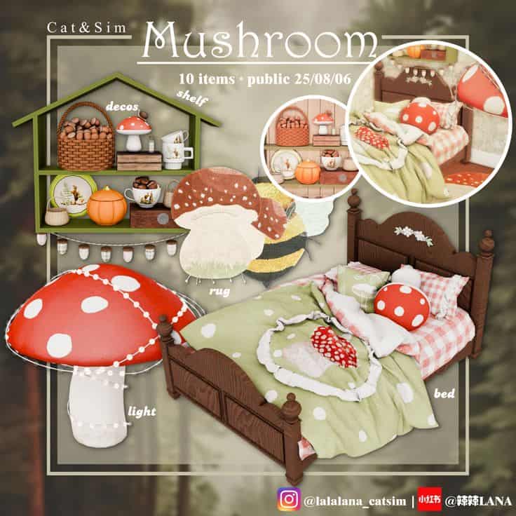 sims 4 mushroom bedroom set
