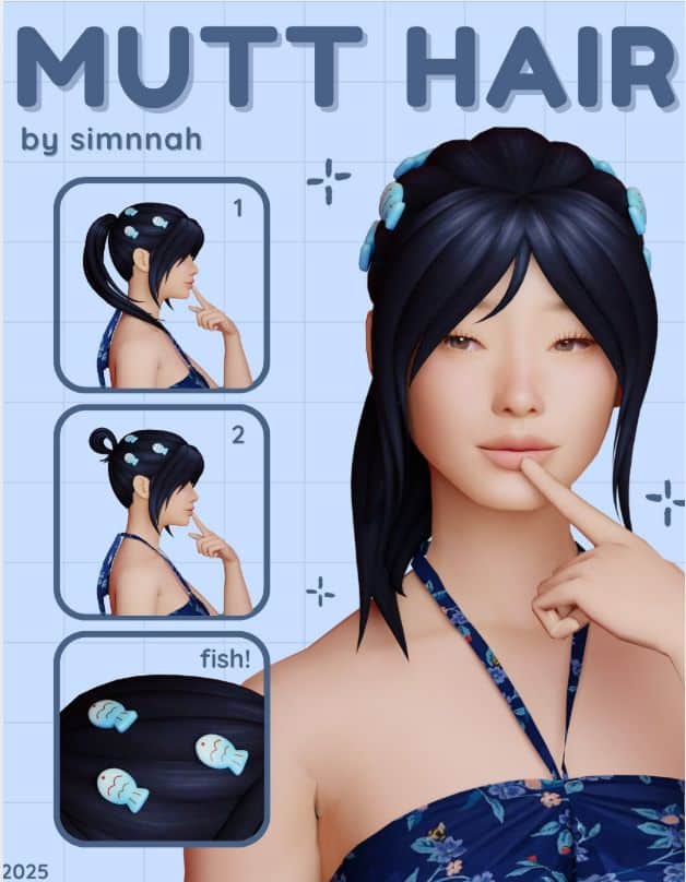 sims 4 ponytail and bun cc