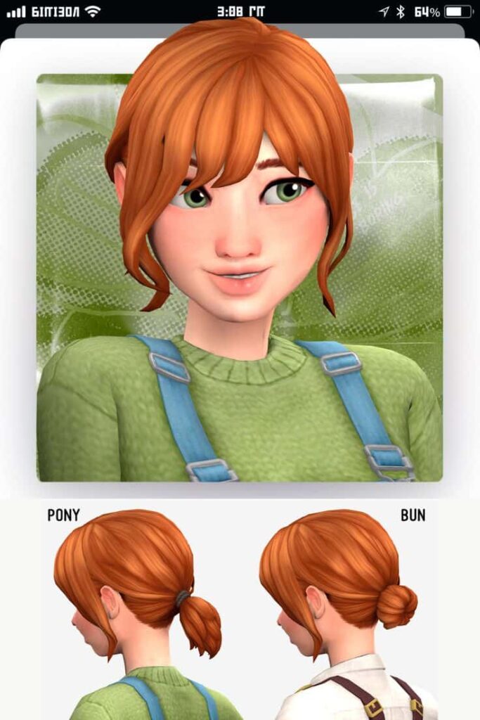 sims 4 ponytail and bun hair cc