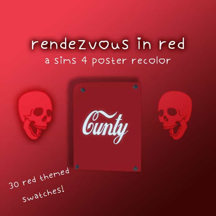 sims 4 red posters cc